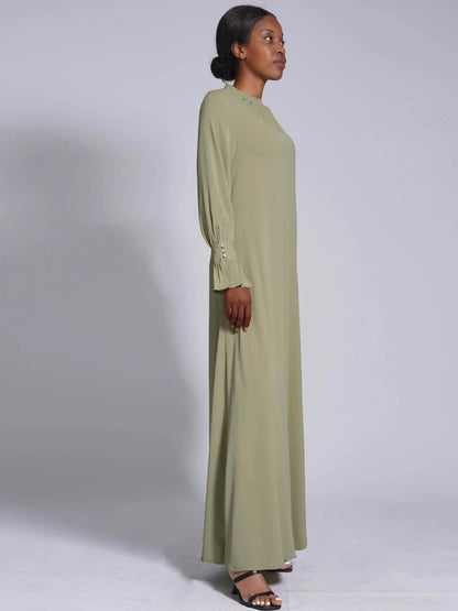 Abaya High Neck Maxi Long Dress