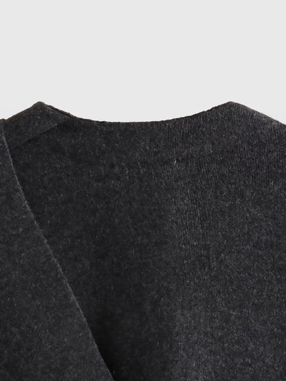 Scarf Coat Long Sleeve Knitted Asymmetric Jacket – Casual Streetwear Coat