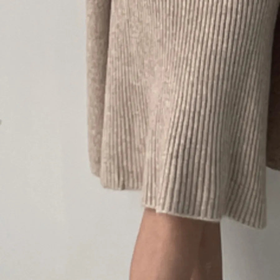 Knitted Dresses 2 Pieces Set V Neck Knit Sweater Dress+long Sleeve Solid Cardigans