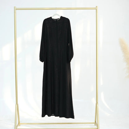 Slim Long Dress – Solid Color Casual Abaya