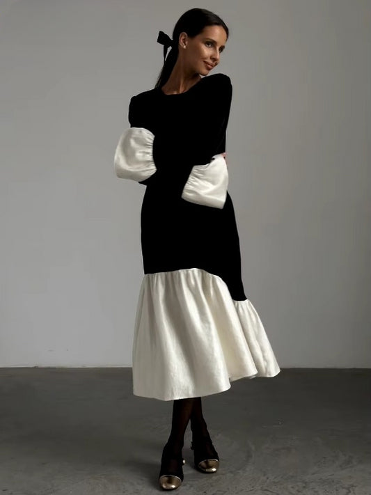 Loose Black Velvet Dress – Long Sleeve Ankle-Length