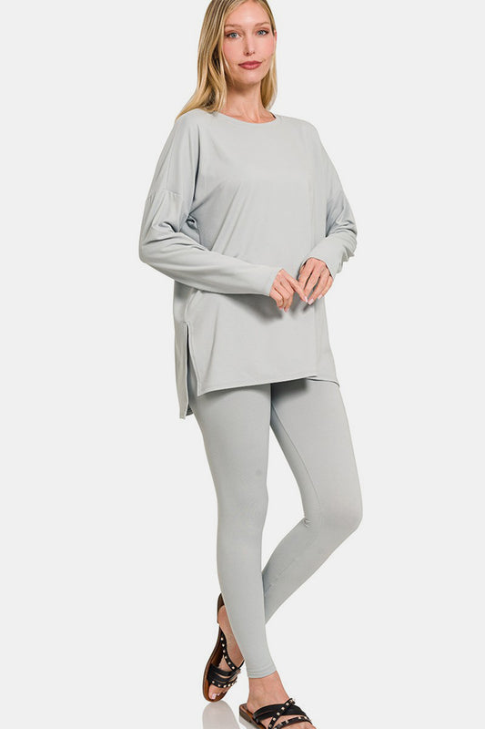 Full Size Top and Leggings Lounge Set