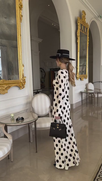 Polka Dot Slim Fit Maxi Dress